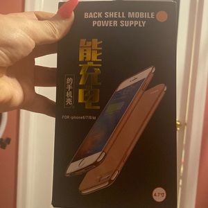 Charging phone case for iPhone 6/7/8/Se. rose pink/light pink